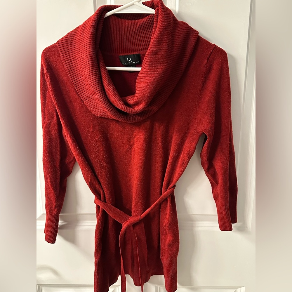 Byer California Women's Rich Red Cowl Neck Sweater